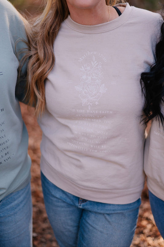 Mustard Seed Faith Crew Neck SAND WASH COLOR