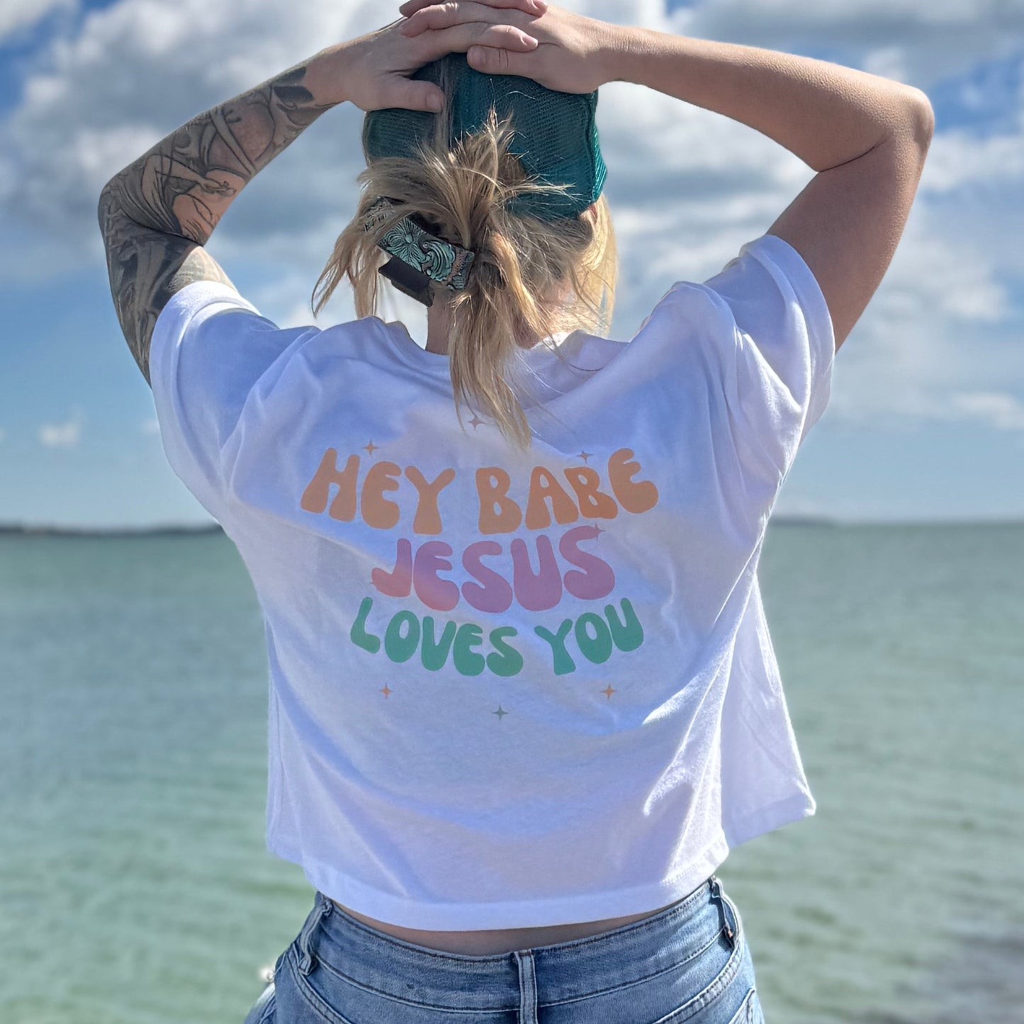 Hey babe Jesus loves you crop top